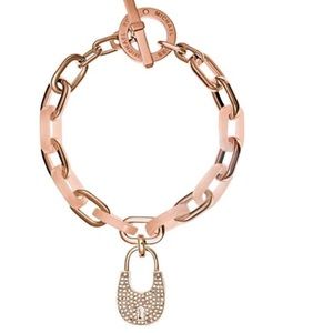 Michael Kors Rose Gold & Blush Padlock Bracelet